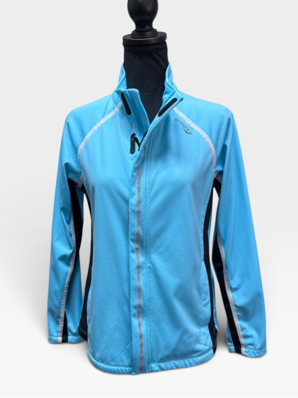 Saucony Women’s Medium Blue Full Zip Running Jacket Reflective Athletic